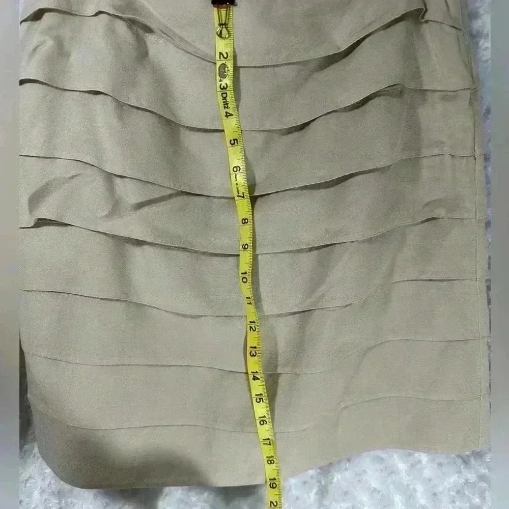 Larry Levine Womens‎ Cream Ruffle Skirt